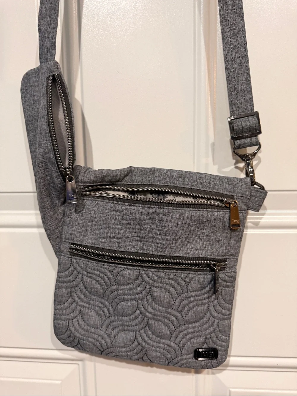 LUG Skipper Quilted Grey Crossbody Shoulder Bag